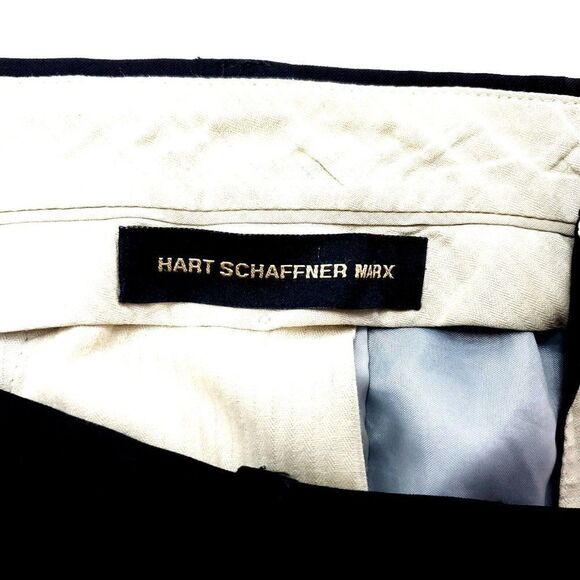 Hart Schaffner Marx Wool Dress Pants 36/29 Black Pleated Mid Rise Tagged 40 Has - Picture 3 of 6